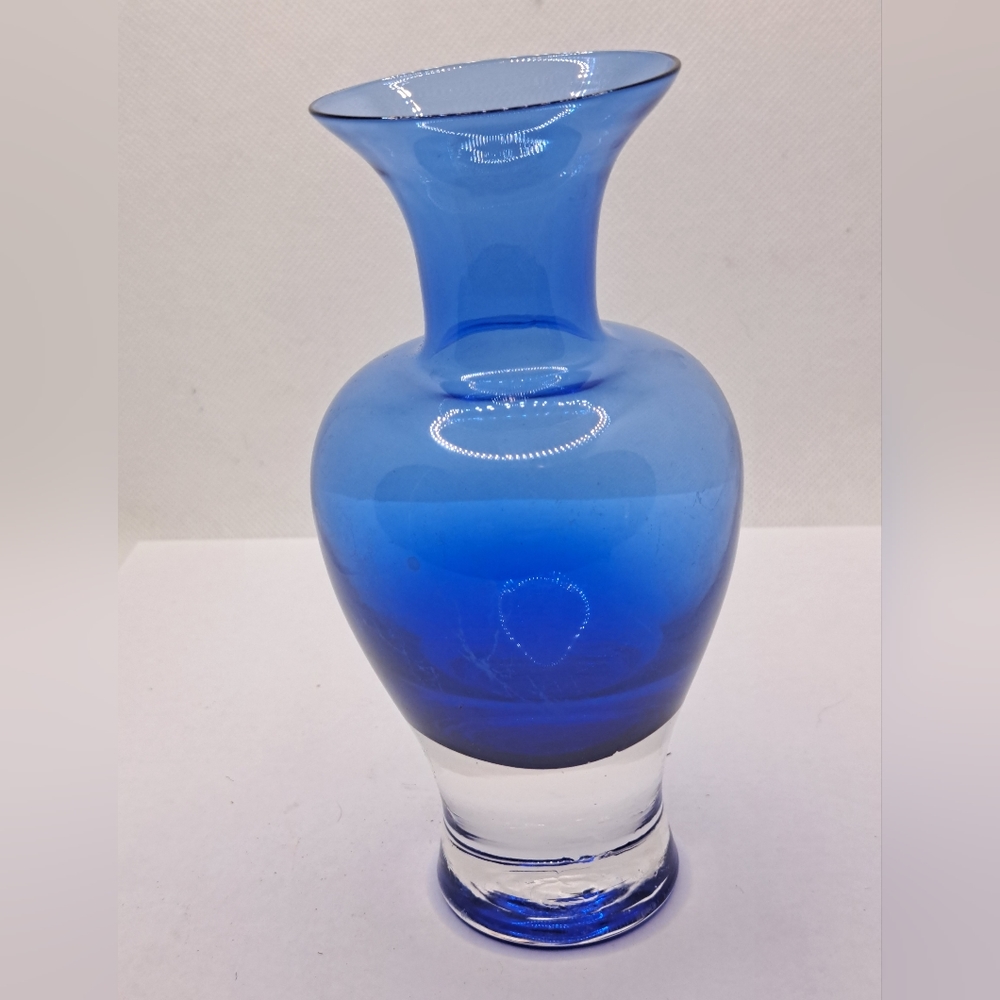 Hand Blown Cobalt Blue Glass Vase